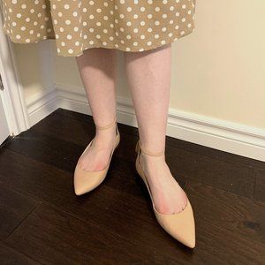 Cole Haan Beige Leather Ankle-Strap Flat (US 10)